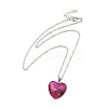 Glass Heart with Cloud Pendant Necklace LS-NJEW-H165-01G-1