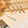 5pcs 5 styles Ceramic Lucky Cat Small Pendant Mobile Phone Decoration HJEW-GO0001-08-4