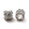 Rack Plating Brass Micro Pave Cubic Zirconia European Beads KK-C010-42-3