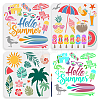 1 Set Summer Theme PET Hollow Out Drawing Painting Stencils DIY-MA0004-76B-1