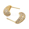 Rack Plating Teardrop Brass Stud Earrings EJEW-N055-25B-G-RS-2