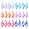 24Pcs 6 Colors UV Plating Iridescent Acrylic Imitation Conch Pendants MACR-CA0001-43-1