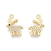 Brass Pave Clear Cubic Zirconia Charms KK-N231-344-1