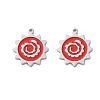 304 Stainless Steel Red Enamel Pendants STAS-M102-66P-1