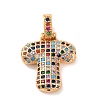 Brass Micro Pave Cubic Zirconia Pendants KK-C076-29T-G02-1