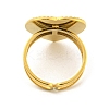 Ion Plating(IP) 304 Stainless Steel Open Cuff Pad Ring Cabochon Settings RJEW-K245-90G-3