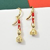 Brass Enamel House Hoop Earrings EJEW-B149-04G-3