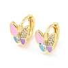 Butterfly Real 18K Gold Plated Brass Hoop Earrings EJEW-L269-083G-02-1