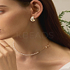 1 Pair Brass Micro Pave Clear Cubic Zirconia Enamel Stud Earrings for Women EJEW-LP0004-70-1