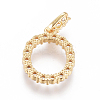 Golden Plated Brass Micro Pave Clear Cubic Zirconia Pendants ZIRC-L093-01O-2
