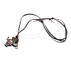 Adjustable Men's Zinc Alloy Pendant and Leather Cord Lariat Necklaces NJEW-BB15998-1