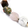 Natural Mixed Stone Nuggets Beaded Necklaces for Women Men NJEW-K388-01H-2