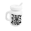 Straw Cup with Word Food Grade Eco-Friendly Silicone Focal Beads LS-SIL-WH0018-23B-1