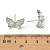 Brass Micro Pave Clear Cubic Zirconia Stud Earring Findings KK-C107-10P-3