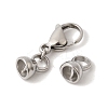 304 Stainless Steel Lobster Claw Clasps and Cord End STAS-B128-08P-02-2