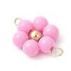 Acrylic Round Beaded Flower Connector Charms PALLOY-JF03846-01-4