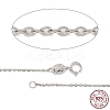 Anti-Tarnish Rhodium Plated 925 Sterling Silver Cable Chains Necklace for Women STER-I021-08B-P-5