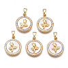 Brass Micro Pave Clear Cubic Zirconia Pendants KK-N233-165-1