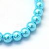 Baking Paint Pearlized Glass Pearl Round Bead Strands HY-Q003-14mm-48-2