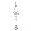 Rough Raw Natural Rose Quartz Nuggets Hanging Ornaments HJEW-JM01839-03-1