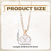 1Pc Zinc Alloy White Enamel Round with Letter Pendant Necklaces NJEW-LP0002-88G-Y-2
