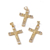 Brass Micro Pave Clear Cubic Zirconia Pendants KK-G439-32G-3