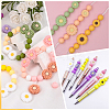 144Pcs 6 Styles Daisy & Round & Rondelle Food Grade Eco-Friendly Silicone Beads SIL-PA0001-15-5