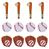 12Pcs 3 Styles Baseball Theme Polyester Iron on/Sew On Patches PATC-HY0001-99-1