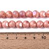 Ombre Effect Dyed Electroplate Opaque Glass Beads Strands EGLA-Q130-01A-17-5