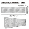 Round Plastic Silver Foil Embossed Picture Stickers DIY-WH20008-005-2