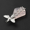 Natural Rose Quartz Pendants G-G870-02P-4