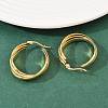 304 Stainless Steel Triple Twist Ring Stud Earrings EJEW-P324-08G-2