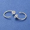 999 Fine Silver Micro Pave Clear Cubic Zirconia Pull Through Earrings EJEW-P296-28C-S-2