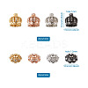 Hollow Brass Micro Pave Clear Cubic Zirconia Beads ZIRC-TA0001-16-6