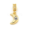 Brass Micro Pave Clear Cubic Zirconia Pendants KK-U007-02G-07-1