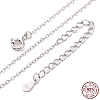 Anti-Tarnish Rhodium Plated 925 Sterling Silver Flat Cable Chain Necklace NJEW-A011-01A-P-3