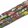 Synthetic Gold Line Imperial Jasper Beads Strands G-S321-001-1