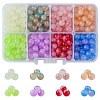 400Pcs 8 Colors Baking Paint Imitation Jade Glass Round Bead Strands DGLA-FS0001-09-1