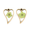 304 Stainless Steel Epoxy Resin Pendants STAS-T072-34-2