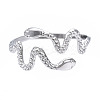 Non-Tarnish 304 Stainless Steel Snake Wrap Open Cuff Ring RJEW-T023-82P-1
