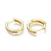 Brass Micro Pave Clear Cubic Zirconia Huggie Hoop Earrings ZIRC-H102-12G-2