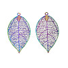 Ion Plating(IP) 304 Stainless Steel Filigree Pendants STAS-S118-065-1