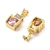 Brass Micro Pave Cubic Zirconia Pendants KK-G533-18G-02-2