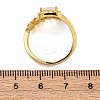 Brass Micro Pave Clear Cubic Zirconia Cuff Rings for Women RJEW-C118-07G-5