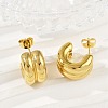 304 Stainless Steel C-Shaped Stud Earrings EJEW-S272-01G-3