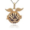Golden Tone Brass Cage Pendants KK-J213-08G-2