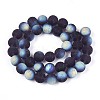 Frosted Transparent Glass Beads Strands GLAA-T032-T10mm-MBB03-2