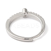 Rack Plating Brass Clear Cubic Zirconia Number 6 Adjustable Rings for Women RJEW-S407-09P-06-3