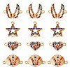 20Pcs 4 Styles Alloy Colorful Rhinestone Connector Charms FIND-TA0003-33-1
