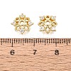 Brass Micro Pave Clear Cubic Zirconia Bead Caps KK-Q071-10G-02-3